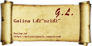 Galina László névjegykártya